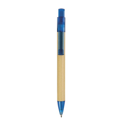 Stylo à déclic en papier recyclé avec détails plastique - 1