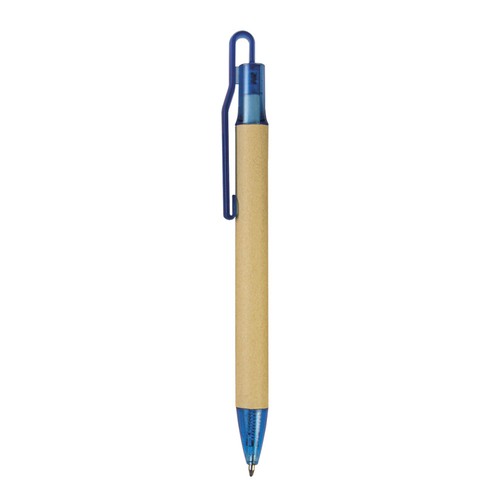 Stylo à déclic en papier recyclé avec détails plastique - 2