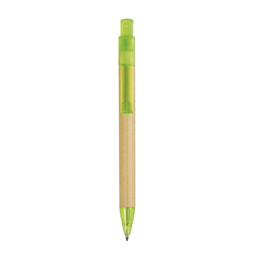 Stylo à déclic en papier recyclé avec détails plastique personnalisé