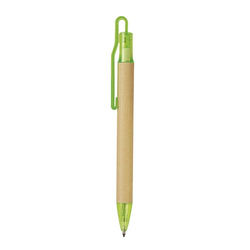 Stylo à déclic en papier recyclé avec détails plastique - 2