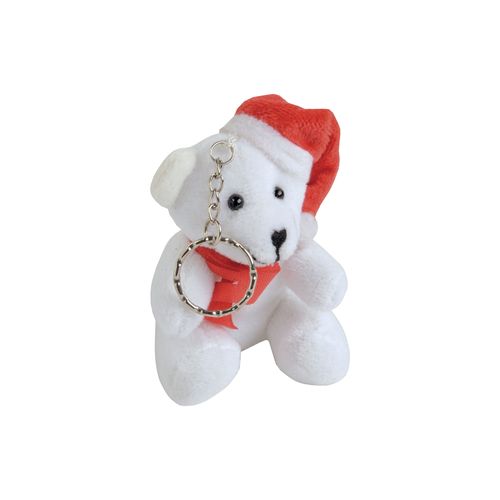 Porte cles en polyester en forme d ours de Noel en peluche - 2