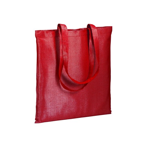 Shopper en polycoton brillant 38x42 cm, anses longues - 1