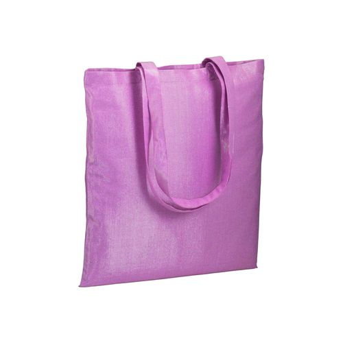 Shopper en polycoton brillant 38x42 cm, anses longues - 1