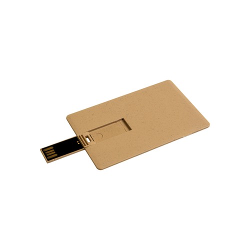 Clé USB de 8 Gb en forme de carte, en paille de blé et PP. Possibilité d'import - 4