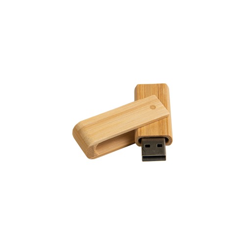 Clé USB 4 Gb pivotante en bamboo. Possibilité d'import sur demande à partir de 250 pièces - 5