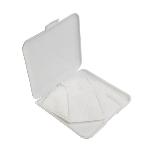 Etui porte-masque en PP avec traitement anti-bactérienne. ISO 22196 - 3