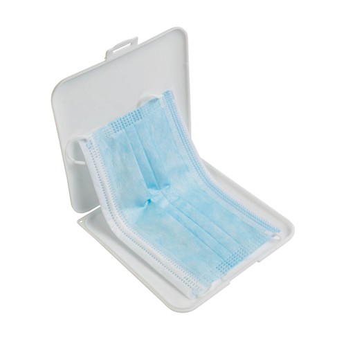 Etui porte-masque en PP avec traitement anti-bactérienne. ISO 22196 - 4