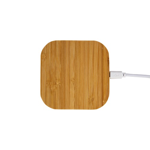Socle de charge wireless en bambou  - Input 5V/2A , Output 5V/1A , Puissance de transmissi - 2