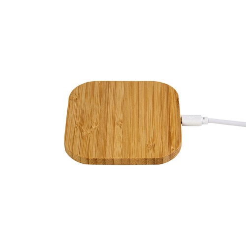 Socle de charge wireless en bambou  - Input 5V/2A , Output 5V/1A , Puissance de transmissi - 4