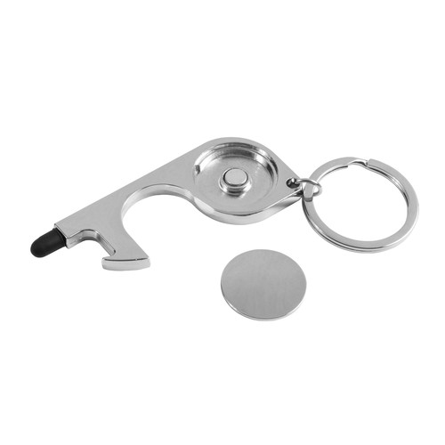 Porte-clé avec:- fonction no-touch pour ascensceur, pos, bancomat- jeton pour chariot - 3