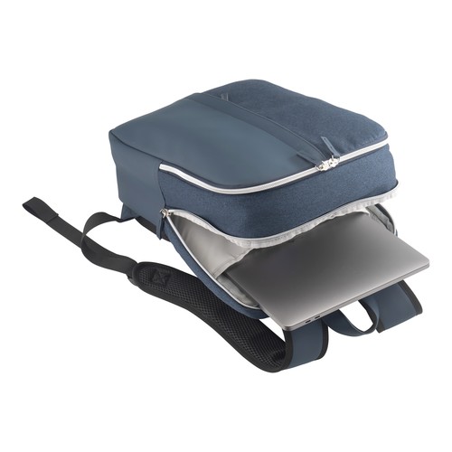 Laptop backpack in eco-leather and polycotton Laptop backpack in eco-leather and polycotton