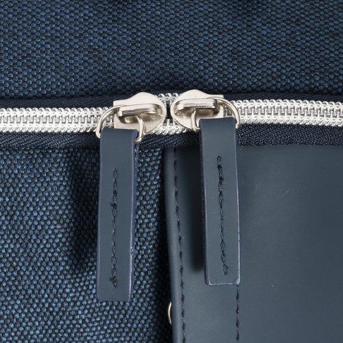 Laptop backpack in eco-leather and polycotton Laptop backpack in eco-leather and polycotton