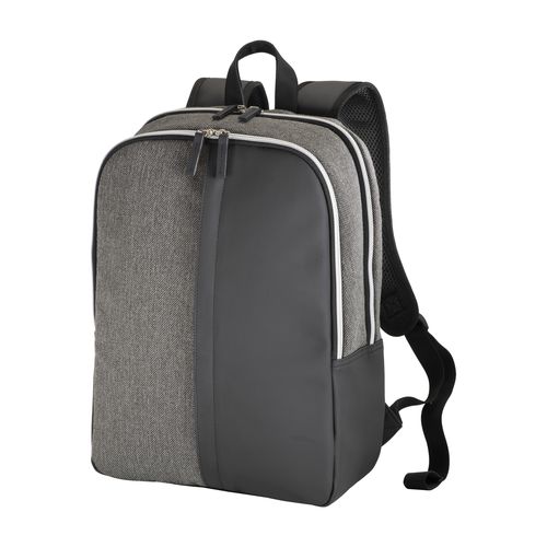 Sac a dos porte PC en simili cuir et polycoton - 1