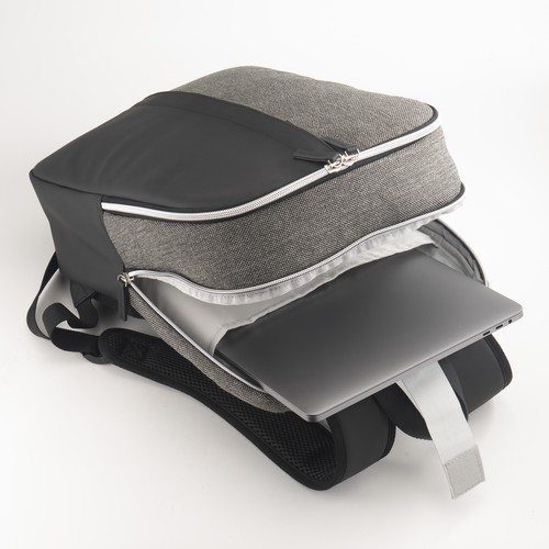 Sac a dos porte PC en simili cuir et polycoton - 4