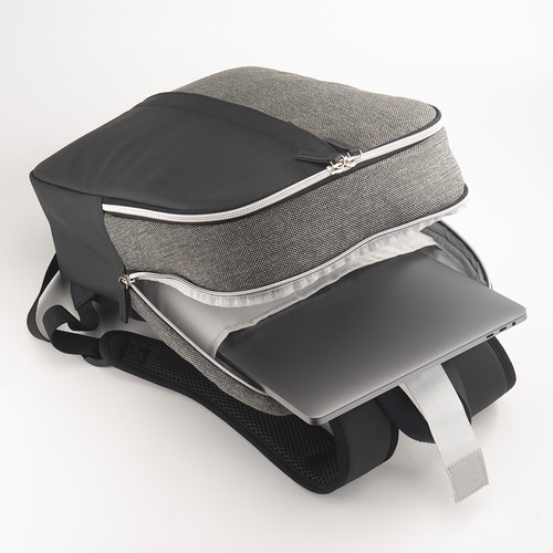 Sac a dos porte PC en simili cuir et polycoton - 4
