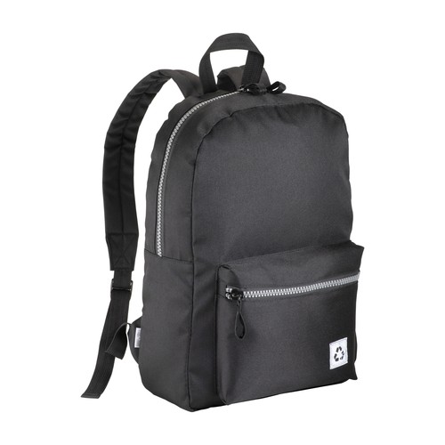 Laptop backpack in recycled PET with a melange effect