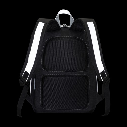 Sac a dos porte PC en Caneva avec insertions en simili cuir a haute visibilite - 5