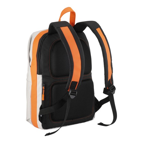 Sac a dos porte PC en Caneva avec insertions en simili cuir a haute visibilite - 4