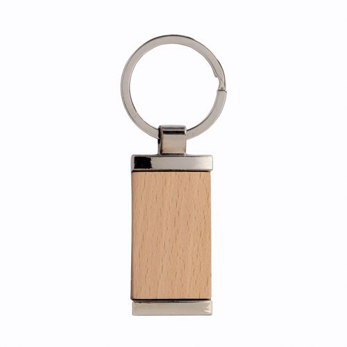 Porte-clés rectangulaire en métal, avec corps en bois - 2