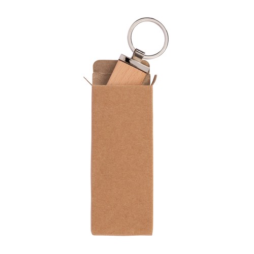 Porte-clés rectangulaire en métal, avec corps en bois - 4