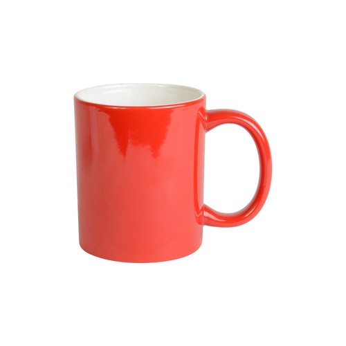 Tasse en ceramique rouge avec interieur blanc avec boîte blanche (0.32 L) - 1