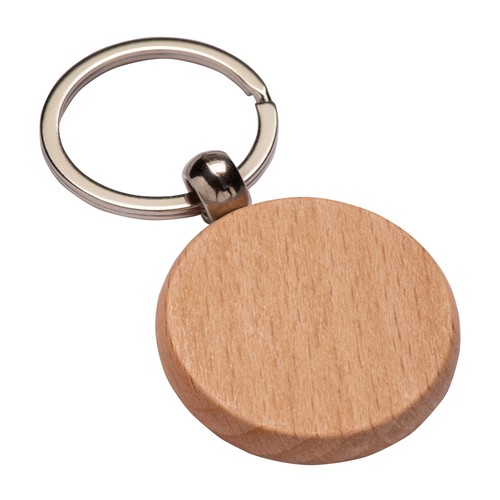 Porte-clés rond en bois personnalisé