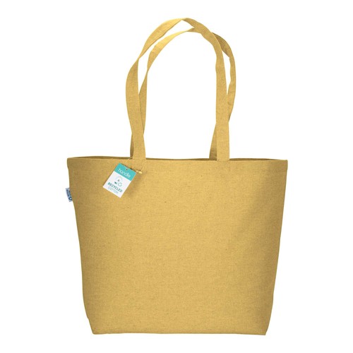 Tote-bag avec soufflet en coton recyclé 190 g/m2, anses longues - 2