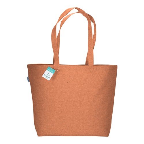 Tote-bag avec soufflet en coton recyclé 190 g/m2, anses longues - 2
