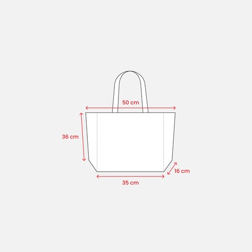 Tote-bag avec soufflet en coton recyclé 190 g/m2, anses longues - 3