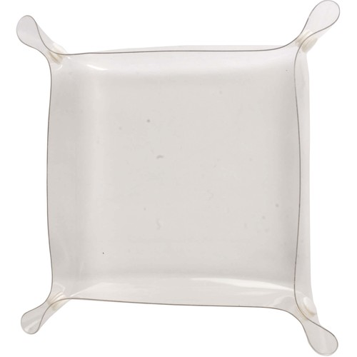 Transparent PVC bits and bobs tray with white plastic buttons (23 x 23 cm) Transparent PVC bits and bobs tray with white plastic buttons (23 x 23 cm)