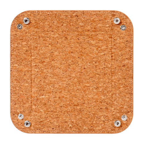 Cork tray with press buttons. Cork tray with press buttons.