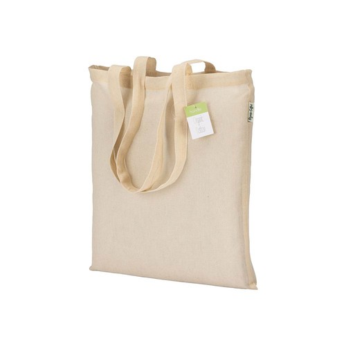 Tote-bag en coton bio 100 g/m2, anses longues - 1