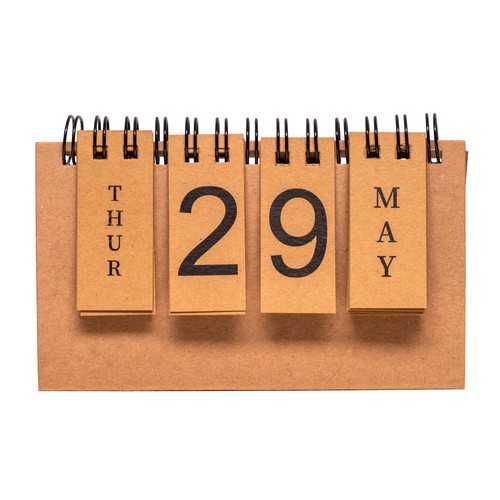 Calendrier perpétuel en carton avec spirales (jours et mois en anglais) - 3