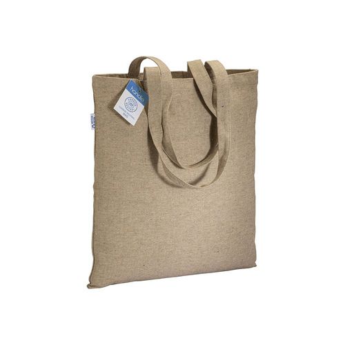 Tote-bag en coton recyclé à impact carbone neutre 280 g/m2, anses longues - 1