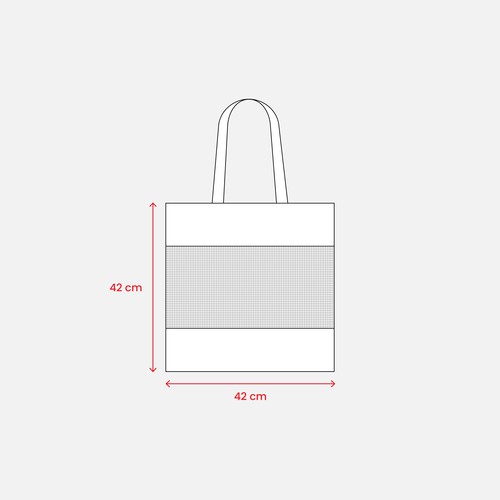 Tote-bag en coton naturel de 135 g/m2 avec filet, anses longues - 4