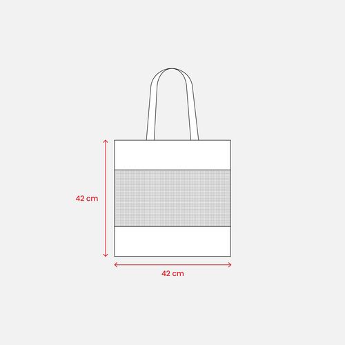 Tote-bag en coton naturel de 135 g/m2 avec filet, anses longues - 4