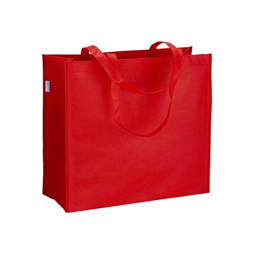 Tote-bag avec soufflet en R-pet   80g/m2, anses longues - 1