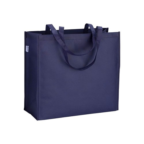 Tote-bag avec soufflet en R-pet 80g/m2, anses longues - 1