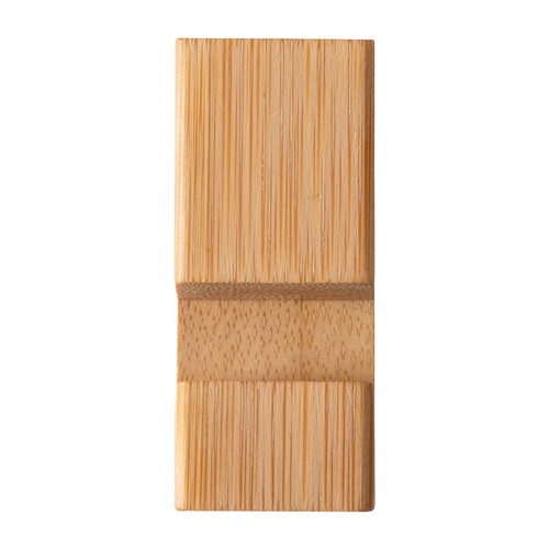 Porte-clés rectangulaire en bambou avec support porte-téléphone - 4