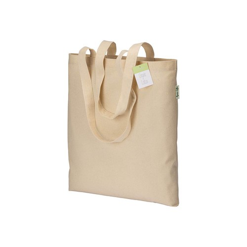 Tote-bag en coton bio 190 g/m2, anses longues - 1