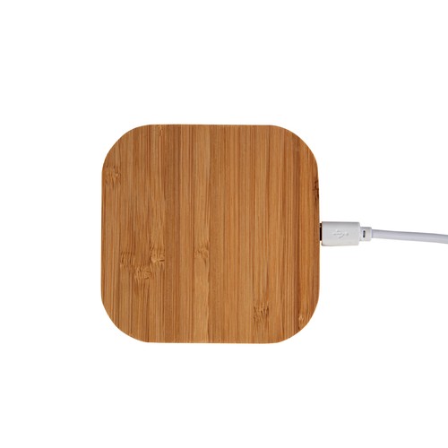 Socle de charge wireless en bambou  - Input 5V/2A , Output 5V/1A , Puissance de transmissi - 2
