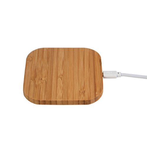 Socle de charge wireless en bambou  - Input 5V/2A , Output 5V/1A , Puissance de transmissi - 3
