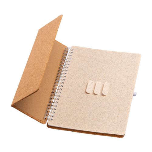 Carnet à anneaux en liège transformable en support pour téléphone portable. - 7