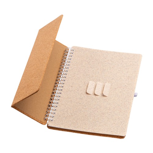Carnet à anneaux en liège transformable en support pour téléphone portable. - 7