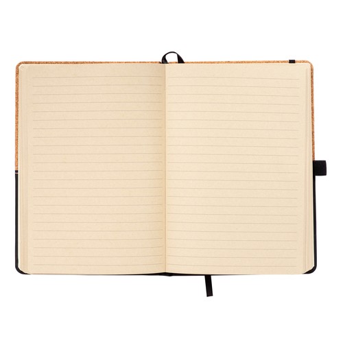 Carnet en liège et PU, feuilles lignées de couleur ivoire, 80 pag. de 70 gr,papier recyclé - 2