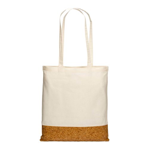 Tote-bag en coton 135g/m2, base en liège, anses longues - 2
