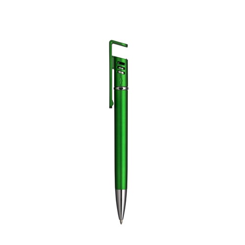 Stylo à bille en plastique avec corps métallique, support pour téléphone portable - 2