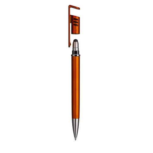 Stylo à bille en plastique avec corps métallique, support pour téléphone portable - 3