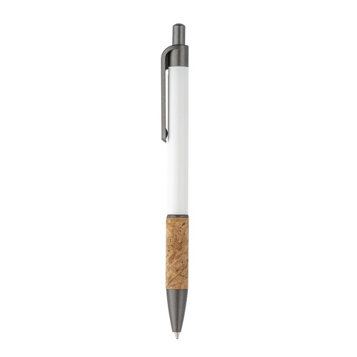 Stylo en aluminium avec manche en liège, clip bruni, dessus et pointe - 2