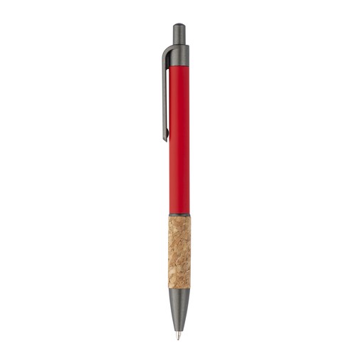 Stylo en aluminium avec manche en liège, clip bruni, dessus et pointe - 2